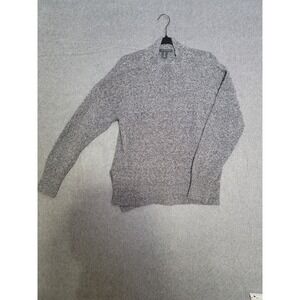 Tahari Women's Large Speckled‎ Gray Mock Neck Long Sleeve Sweater Pullover